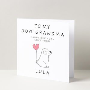"Happy Birthday-Tageskarte ""Oma"" von Ihrem besten Freund und Welpen."
