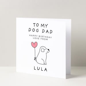 Gepersonaliseerde verjaardagskaart vader hond van Puppy Best Friend schattig ballonontwerp Premiumkwaliteit