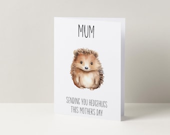 Mutter, senden Ihnen Hedgehugs diese Muttertag, Grußkarte, Muttertagskarte, Igel Karte für Mama, Muttertag Sonntag