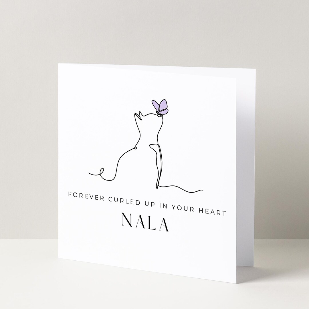 thumbnail image 2 of Cat Loss Sympathy Card For Pet Bereavement Memorial Or Rainbow Bridge 2 of 12