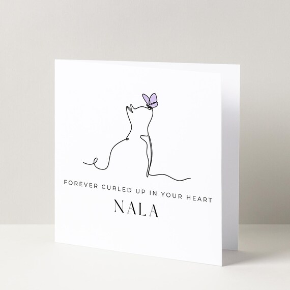 Cat Loss Sympathy Card for Pet Bereavement Memorial or Rainbow Bridge Remembrance Condolence Gift for Loss of a Beloved Cat