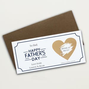 Gepersonaliseerde Vaderdagcadeaubon Ticket verrassingsonthulling, aangepast Vaderdagcadeau, stiefvadergif