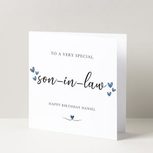 Personalizado para um cartão especial de aniversário do genro, cartão especial do genro, cartão de aniversário para ele, cartão de aniversário de marco