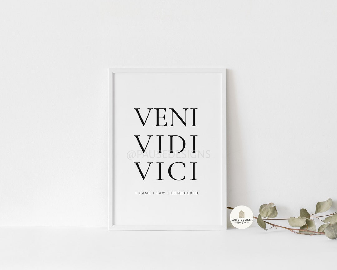 Veni, Vidi, Vici Latin Positive Motivational Wall Art Print UNFRAMED ...