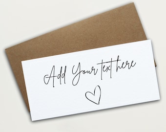Custom Text Money Wallet Card Cash Envelope Wedding Gift Congratulations Keepsake Elegant Birthday Present