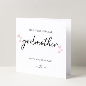 Tarjeta de felicitación de cumpleaños personalizada para una madrina especial, tarjeta especial para la madrina, tarjeta de cumpleaños para ella, cumpleaños importante,