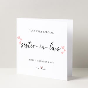 Carte d'anniversaire pour belle-soeur Carte de voeux personnalisée Cadeau d'anniversaire marquant pour elle
