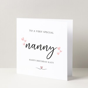 Personnalisation pour Carte de voeux d'anniversaire de nounou spéciale, carte spéciale de nounou, carte d'anniversaire pour elle, anniversaire important, cadeau pour nounou