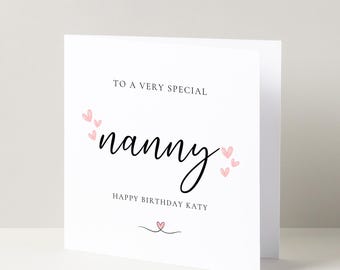 Old English Co. Geburtstagskarte ‚To A Very Special Nanny‘ – Süßes Pastell-Design Mit Schmetterling & Herz
