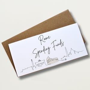 Rome Travel Money Wallet Card voor contant geld en ticket Cadeau Luxe Italië Cadeau voor huwelijksreis Verrassingsreis of avontuur tussenjaar