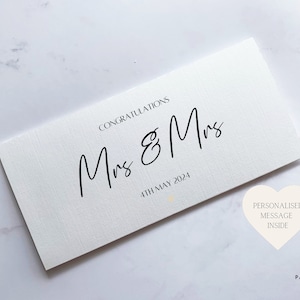 de mariage personnalisée Mrs & Mrs Money Wallet | Argent cadeau de mariage | Enveloppe pour espèces | Cadeau de mariage | Carte de félicitations | Je viens de me marier