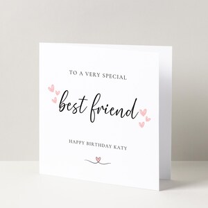 Personnalisée à une meilleure amie, carte de voeux spéciale, carte spéciale meilleure amie, carte d'anniversaire pour elle, anniversaire important,