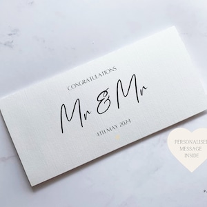 パーソナライズされた Mr & Mr Money ウォレット ウェディング カード | 結婚祝いのお金 | 現金封筒 | 結婚祝い | お祝いカード | 新婚