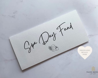 Personalised Spa Day Funds Money Wallet | Gift Money Wallet | Cash Envelope | Birthday Present | Treat Card