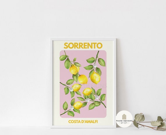 Sorrento Lemon Amalfi Wall Art Print | UNFRAMED PRINT | A3/A4/A5 Prints | Home Decor Prints | Summer Prints | Kitchen Prints | Garden Prints