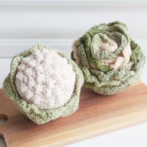 Patroon gehaakte sla en bloemkool (digitale download)