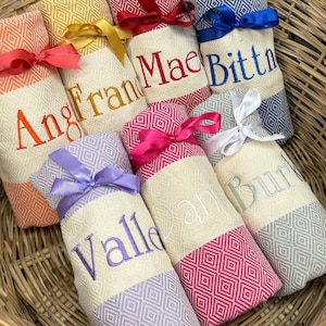 Turkish Cotton Towel, Personalized Towel, Holiday Gift,Personalized Gift, Housewarming Gift, Beach Towel, Wedding Gift Towel, Beach Towel