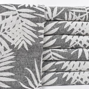 Turkish Towel, Bath Towel, Black Towel, Floral Patterned Peshtemal, 40x63 Inches Bridal Shower Towel, Decor Towel, Hotel Towel,