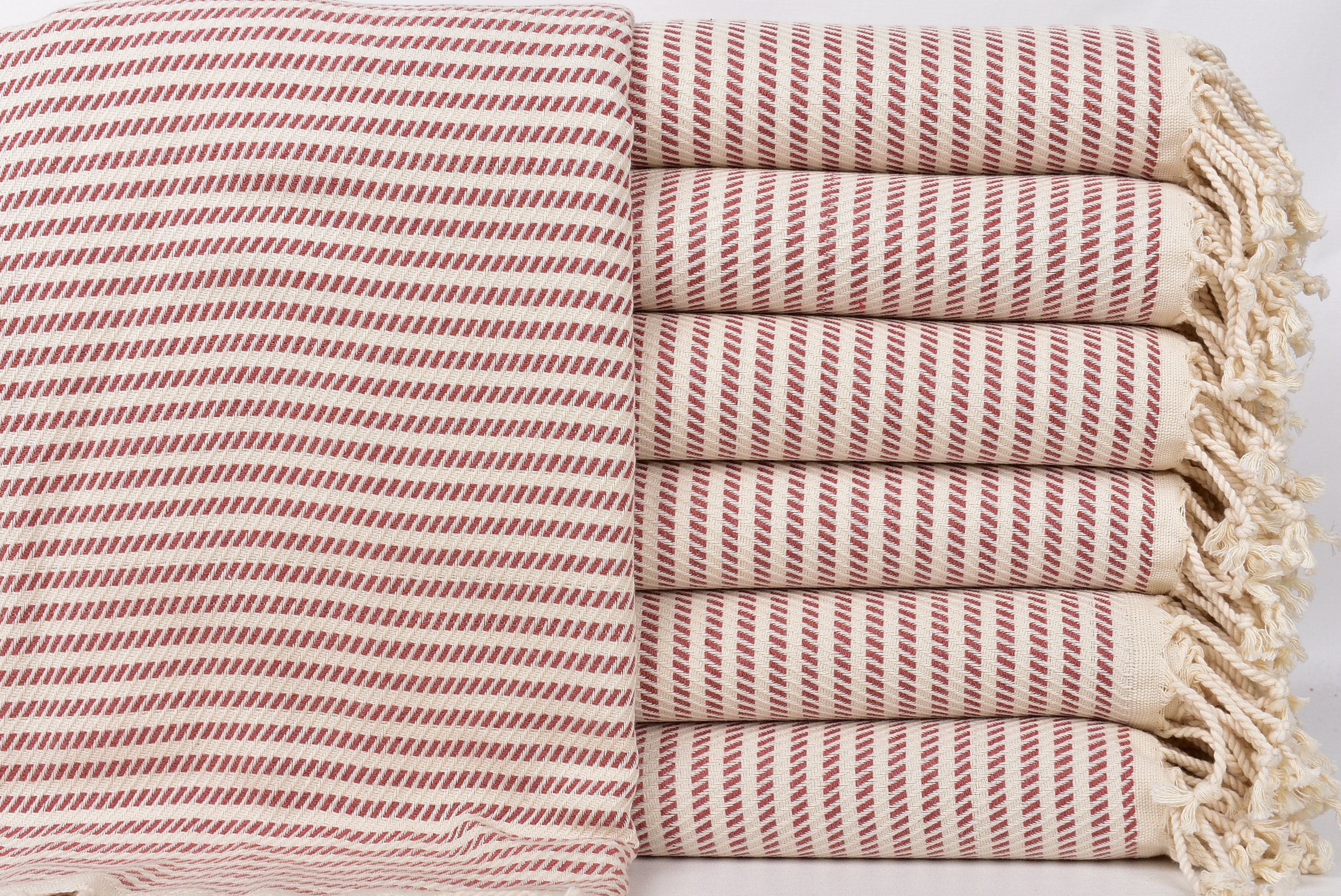 Turkish Bath Towel, Organic Cotton Towels, Brick Polka Dot Peshtemal, 40x71 Inches Towel Wholesale, Bachelor