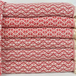 Picknickdeken, Turkse sprei, rode deken, visgraatdeken, 91 x 95 inch bedovertrek, cadeaudeken, stranddeken,