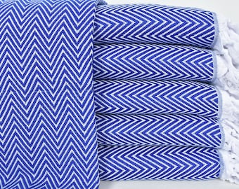 Cubrecama turco, manta turca de 79" x 89", funda de sofá turca, manta azul saxofón, manta hecha a mano, manta de algodón I-104