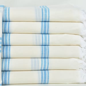 Christmas Gift for Coworker,  Personalized Christmas Gift Turkish Beach Towel, Blue Towel, Striped Towel, 40x71 Inches Embroidered Towel,