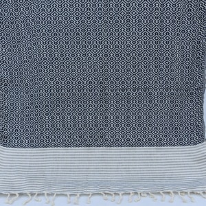 Wedding Gift Towel, Beach Towel, Organic Cotton Towel, Turkish Bath Towel, Diamond Design Towel, Navy Blue Towel, 40x78 inches Towel, T-13