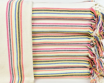 Custom Towel, Personalized Gift Box Towel, Rainbow Striped Towel, 38x71 Inches Bridesmaid Proposal Gift, Fouta Towel, Turkish Beach Towel,