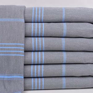 Bridesmaid Gifts, Personalized Towels, Gray-Blue Towel, Striped Towel, 40x71 Inches Monogram Towel, Picnic Towel, Bridesmaid Towel,