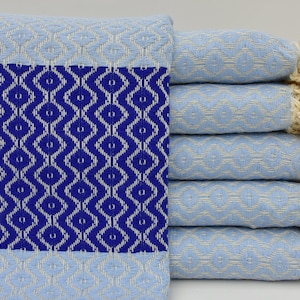 Sonnenbadetuch Hamamtuch Baby Blau und Sax Blau Handtuch Türkisches Handtuch 40&quot;x66&quot; Strandtuch Boho Handtuch Muster Handtuch Türkisch Peshtemal I-06