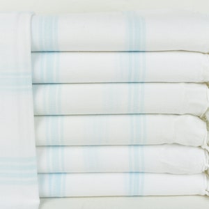 Personalized Turkish Beach Towel, Custom Turkish Towel, White-Baby Blue Towel, Striped Towel, 36x71 Inches Beach Towel Monogram,