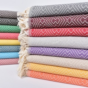 Winter Blanket, Throw Blanket, Turkish Blanket, Diamond Blanket, 79x103 Inches Cotton Throw, Couch Cover, Picnic Bedspread,