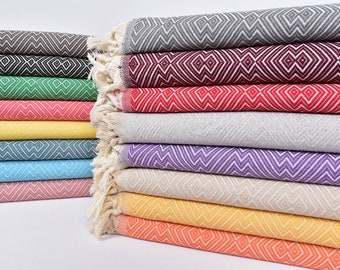 Winter Blanket, Throw Blanket, Turkish Blanket, Diamond Blanket, 79x103 Inches Cotton Throw, Couch Cover, Picnic Bedspread,