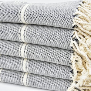 Black Towel Wholesale Towel Cotton Towel Peshtemal Towel Turkish Towel Turkish Peshtemal 40&quot;x70&quot; Bohemian Towel Hammam Towel Spa Towel B-07