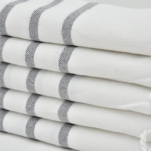 Hand Towel Kitchen Towel Black Striped Hand Towel Cotton Hand Towel Turkish Hand Towel 18&quot;x40&quot; Small Towel Dish Towel Turkish Towel O-202