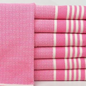 Tea Towel Embroidery Designs, Tea Towel Favor, Pink Towel, Diamond Towel, 16x32 Inches Gift For Her, Organic Towel, Camping Towel,