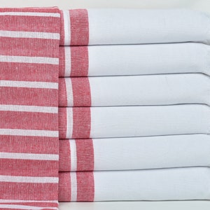 Turkish Towel, Turkish Bath Towel, Red Towel, Striped Towel, 40x71 Inches Yoga Mat Towel, Decorative Towel, Summer Towel, Wedding Towel,