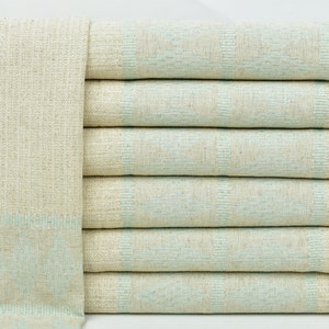 Handwoven Dish Towel, Personalized Tea Towel, Mint Hand Towel, Kilim Design Towel, 20x40 Inches Linen Towel, Personalized Gifts,