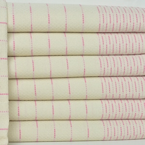 Turkish Throw Blanket, Wedding Gift Blankets, Pink Blanket, Striped Blanket, 97x91 Inches Handwoven Bedspread, Decor Blanket,