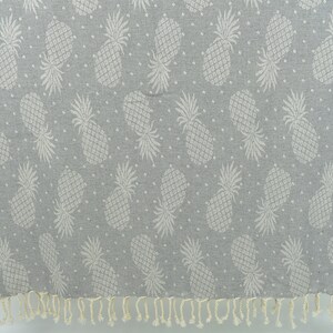 Embroidered Beach Towel, Monogrammed Beach Towel, Pineapple Patterned Gray Towel, 40x79 Inches Bachelor Party Favor,