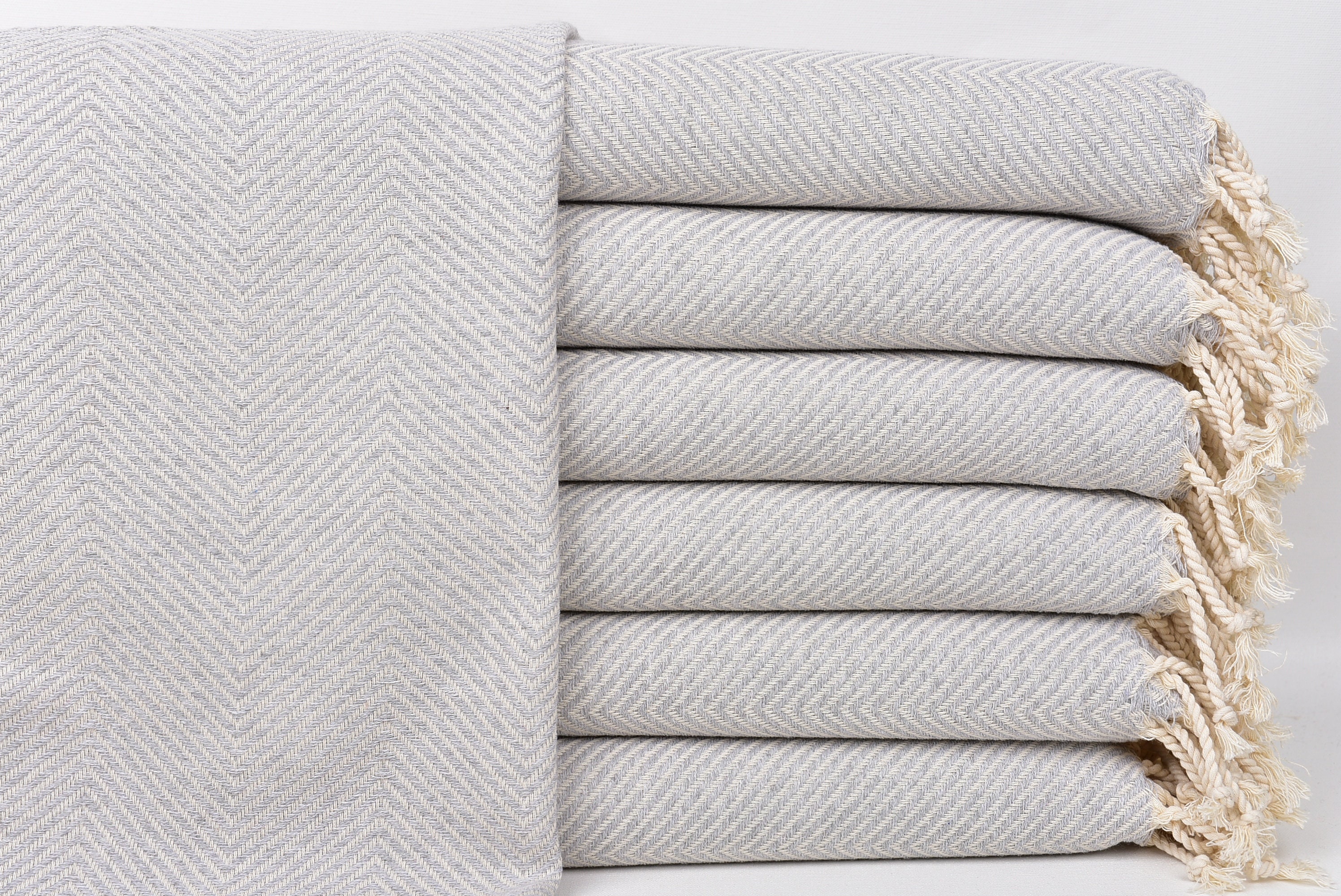 Turkish Tea Towels, Dish Towel, Light Gray Washcloth, Chevron Peshkir