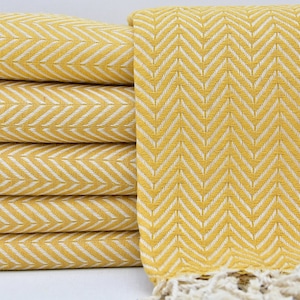 Birthday Gift Towel Bath Towel Yellow Towel Turkish Towel  40&quot;x70&quot; Turkish Peshtemal Cotton Towel Wholesale Towel Zigzag Beach Towel I-16