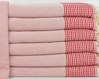 Home Decor Blanket, Turkish Throw Blanket, Red Throw, Striped Blanket, 91x95 Inches Table Cover, Camping Throw, Couch Throw,