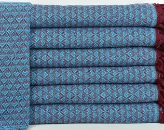 Bedcover, Picnic Blanket, Dark Turquoise-Burgundy Throw, Heart Design  Blanket, 75x87 Inches Couch Cover, Bedding Blanket, Yoga Throw,