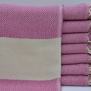 Turkish Hand Towel Fuchsia Small Towel 18&quot;x40&quot; Tea Towel Face Towel Head Towel Service Towel Napkin Towel Turkish Peshkir Towel I-202
