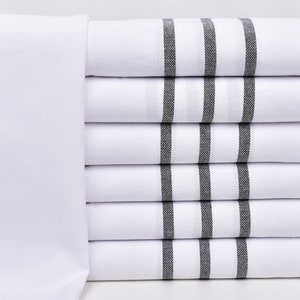 Personalized Kitchen Towel, Embroidered Kitchen Towel, Black Towel, Striped Towel, 24x40 Inches Bathroom Towel, Organic Towel,