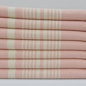 Turkish Peshtemal Coral Color Towel Hammam Towel Turkish Bath Towel Beach Towel Pool Towel Turkish Towel 40&quot;x70&quot; Turkey Towel YR-01
