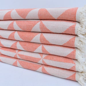 Sarong Towel, Turkish Bath Towel, Organic Cotton Towel, Beach Towel, Bridesmaid Gift Towel, Orange Patterned Towel, 40x70 inches Towel, U-11 image 4