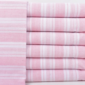 Toalla de regalo de dama de honor personalizada, toalla de playa turca personalizada, toalla rosa claro, Peshtemal a rayas, manta pequeña de 40x71 pulgadas,