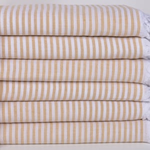 Turkish Beach Towel, Turkish Bath Towel, Mustard Towel, Striped Towel, 40x63 Inches Embroidered Towel, Yoga Peshtemal, Sarong Peshtemal,